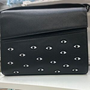 Min & Mon Anastasio Medium Black Crossbody Bag with Eye Design